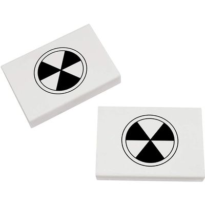 Azeeda 2 x 45mm 'Radioactive Symbol' Erasers/Rubbers (ER00027367)