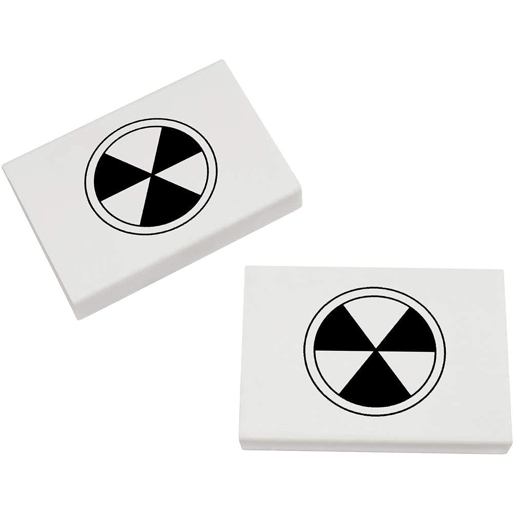 Azeeda 2 x 45mm 'Radioactive Symbol' Erasers/Rubbers (ER00027367)