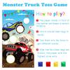 BeYumi Monster Truck Toss Game Banner with Bean Bags Checkered Party Game for Indoor Outdoor Activities 4 Score Holes Monster Truck Theme Birthday Party Supplies for Kid Adult view 4