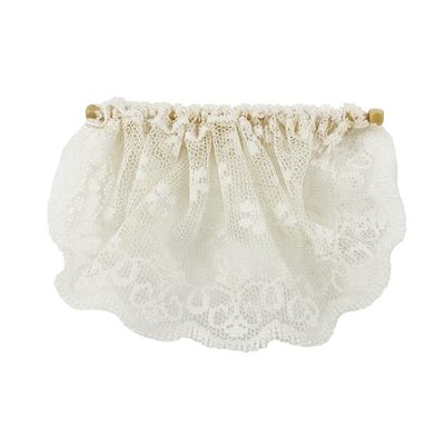 Melody Jane Dolls Houses Dollhouse Ecru Cream Lace Swag Net Valance Miniature Window Accessory 1:12