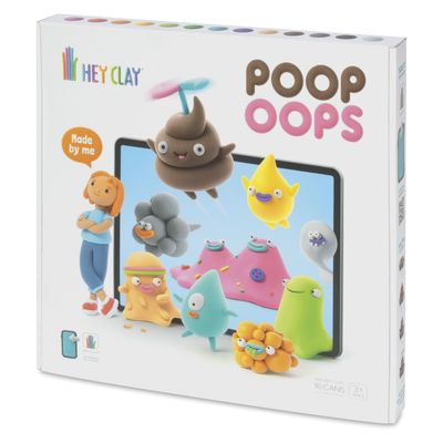 Fat Brain Toys Hey Clay Poop Oops, Air Dry Clay Kit with Interactive App for Kids & Tweens, Modeling Clay and Crafts Set