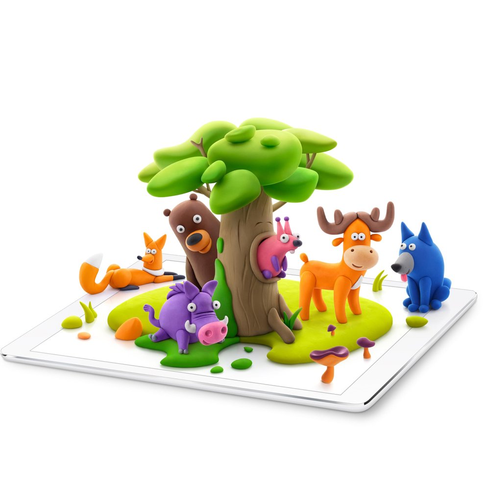 HEY CLAY Fat Brain Toys Forest Animals, Air Dry Clay Kit with Interactive App for Kids & Tweens, Modeling Clay and Crafts Set