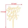 Happily Ever After Cake Topper Wedding Engagement Bridal Shower Bachelorette Anniversary Party Decorations Mirror Gold view 3