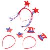 3pcs Headband Star Costumes for Kids Celebration Hair Dresses Funny Head National White Hair Ribbon Favor Independence Day Adornments Pearlescent United States Fabric Miss view 1