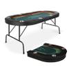LUCKYERMORE Poker Table Foldable 8 Playes, w/Upgraded Padded Rails & Stainless Steel Cup Holders, Texas Holdem Poker Table for Texas Casino Leisure Game Blackjack Board Game, No Assembly Required view 1
