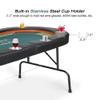 LUCKYERMORE Poker Table Foldable 8 Playes, w/Upgraded Padded Rails & Stainless Steel Cup Holders, Texas Holdem Poker Table for Texas Casino Leisure Game Blackjack Board Game, No Assembly Required view 2