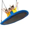 DORTALA Oval Swing, 60 Tree Swing with 40- 63 Adjustable Heights & Multi-ply Rope for Kids & Adults, Large Platform Swing for &Play, Giant Saucer Hammock for Backyard Playground, Blue view 1