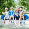 DORTALA Oval Swing, 60 Tree Swing with 40- 63 Adjustable Heights & Multi-ply Rope for Kids & Adults, Large Platform Swing for &Play, Giant Saucer Hammock for Backyard Playground, Blue view 3