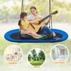 DORTALA Oval Swing, 60 Tree Swing with 40- 63 Adjustable Heights & Multi-ply Rope for Kids & Adults, Large Platform Swing for &Play, Giant Saucer Hammock for Backyard Playground, Blue view 4