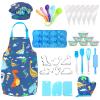 Aoskie Kids Baking Set with Dinosaur Apron and Chef Hat, Cooking Chef Set Baking Supplies Dress Up Role Play Toys Gift for 3-8 Years Old view 1