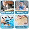 Aoskie Kids Baking Set with Dinosaur Apron and Chef Hat, Cooking Chef Set Baking Supplies Dress Up Role Play Toys Gift for 3-8 Years Old view 3