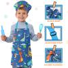 Aoskie Kids Baking Set with Dinosaur Apron and Chef Hat, Cooking Chef Set Baking Supplies Dress Up Role Play Toys Gift for 3-8 Years Old view 4