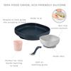 BEABA Silicone 4 Piece Baby Feeding Set, Suction Plates for Baby, Includes Plate, Bowl, Cup, 2nd Stage Spoon, High Grade Food Safe Silicone, Baby Must Haves, Midnight view 2