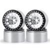 4Pcs Aluminum 2.2" Beadlock Wheels Rims for 1/10 RC Crawler Wraith 90018, Silver+Black view 1