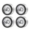 4Pcs Aluminum 2.2" Beadlock Wheels Rims for 1/10 RC Crawler Wraith 90018, Silver+Black view 2