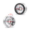 4Pcs Aluminum 2.2" Beadlock Wheels Rims for 1/10 RC Crawler Wraith 90018, Silver+Black view 3