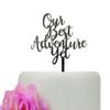 Our Best Adventure Yet Cake Topper, Adventure, Wedding, Travel Cake Decors, Adventure Awaits Cake Party Decorations, Acrylic Mirror Black view 1