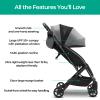 Mompush Lithe Lightweight Stroller, Compact One-Hand Fold Travel Stroller for Airplane Friendly, Reclining Seat and Large Canopy, with Rain Cover & Travel Carry Bag & Cup Holder view 2