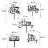10 PCS Black Happy Birthday Cake Topper Acrylic Cupcake Topper A Series of Birthday Cake Supplies Decorations view 3