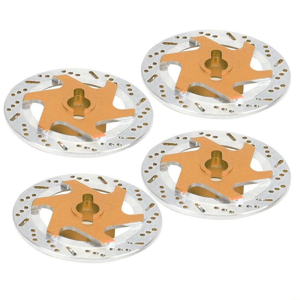 Alomejor RC Brake Disc 4PCS RC Car Wheel Brake Disc Rotor Anti Brake Disc Drive Hub for 1/10 Car(Gold)
