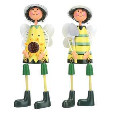 Alvinlite Long-Legged Dolls, Cute Cartoon Wooden Dolls Home Cabinets Table Decorations Puppets(Pastoral Yellow)