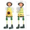 Alvinlite Long-Legged Dolls, Cute Cartoon Wooden Dolls Home Cabinets Table Decorations Puppets(Pastoral Yellow) view 2