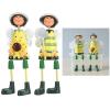 Alvinlite Long-Legged Dolls, Cute Cartoon Wooden Dolls Home Cabinets Table Decorations Puppets(Pastoral Yellow) view 3