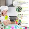 TEUVO Kids Baking Chef Set 35 Pcs with Dinosaur Apron and Mitt, Cooking Chef Dress Up Role Play Kitchen Toys Set for Kids Aged 3 4 5 6 7 8 view 3