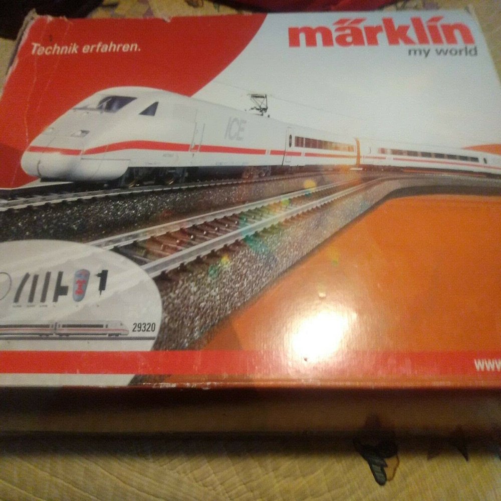 Marklin HO My World Digital ICE-II Starter Train Set 29320 with Sound FUNTIONS + Digital Transformer + Infrared Control and Feeder + Wide Oval C Tracks and PAPERWORKS.