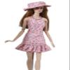 Handmade Doll Dress Outfit Necklace and hat for 11.5"-12.5" Dolls view 1