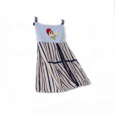 1 PC Embroidery Pirate Theme Nursery Diaper Stacker Storage Bag Navy Blue Strip Crib Diaper Storage Bag for Pirate Collection