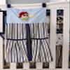 1 PC Embroidery Pirate Theme Nursery Diaper Stacker Storage Bag Navy Blue Strip Crib Diaper Storage Bag for Pirate Collection view 2