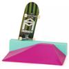 Tech Deck Street Hits 2021 Series Sk8mafia Skateboards Wes Kremer House Stripes Green Complete Fingerboard and Pyramid Ledge Obstacle view 2
