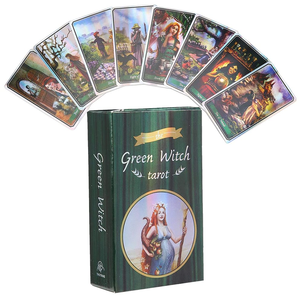 Yitengteng 78 Cards Tarot Cards Set,Cute Tarot Deck for Beginners, Adult English Fate Divination Fortune Telling Game Cards