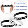 48 Pieces Racing Flag Rubber Bracelets 2.56 Inch Silicone Race Car Silicone Wristbands for Fitness, Racing, Dirt Bike, Basketball, Workout, Task, Events, Race Car Party Decorations, Black, White view 3