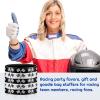 48 Pieces Racing Flag Rubber Bracelets 2.56 Inch Silicone Race Car Silicone Wristbands for Fitness, Racing, Dirt Bike, Basketball, Workout, Task, Events, Race Car Party Decorations, Black, White view 4
