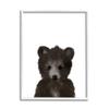 Stupell Industries Baby Black Bear Animal Kids Painting, Design by Leah Straatsma White Framed Wall Art, 16 x 20 view 1
