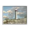 Stupell Industries 'Cape May Sand Dune Fence Lighthouse Beach Scene with Seagull', Framed Giclee Art, Gray, 20 x 16 Inches, Easy to Hang and Sturdy, Made in USA, by Alan Giana & Company view 1