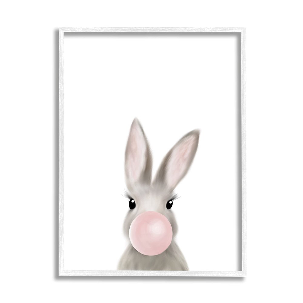 Stupell Industries Bunny with Pink Bubble Gum Forest Animal
