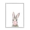 Stupell Industries Bunny with Pink Bubble Gum Forest Animal view 1