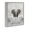 Stupell Industries 'Baby Elephant Bath Time', Framed Giclee Art, Gray, 12 x 12 Inches, Easy to Hang and Sturdy, Made in USA, by Kim Allen view 2