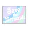 Stupell Industries Save The Mermaids, Design by Daphne Polselli White Framed Wall Art, 11 x 14, Purple view 1