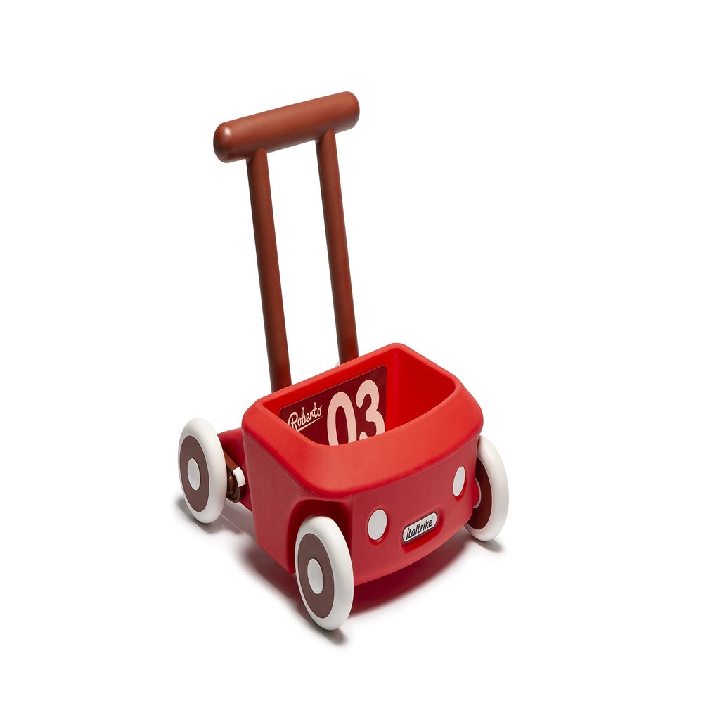 Italtrike Roberto Baby Walker, Push & Pull Baby Toy, Learning to Walk, Toddlers, Safety Brake, Storage Compartment, Speed Control, Indoors & Outdoors Use - Ages 10 Months + - Made in Italy
