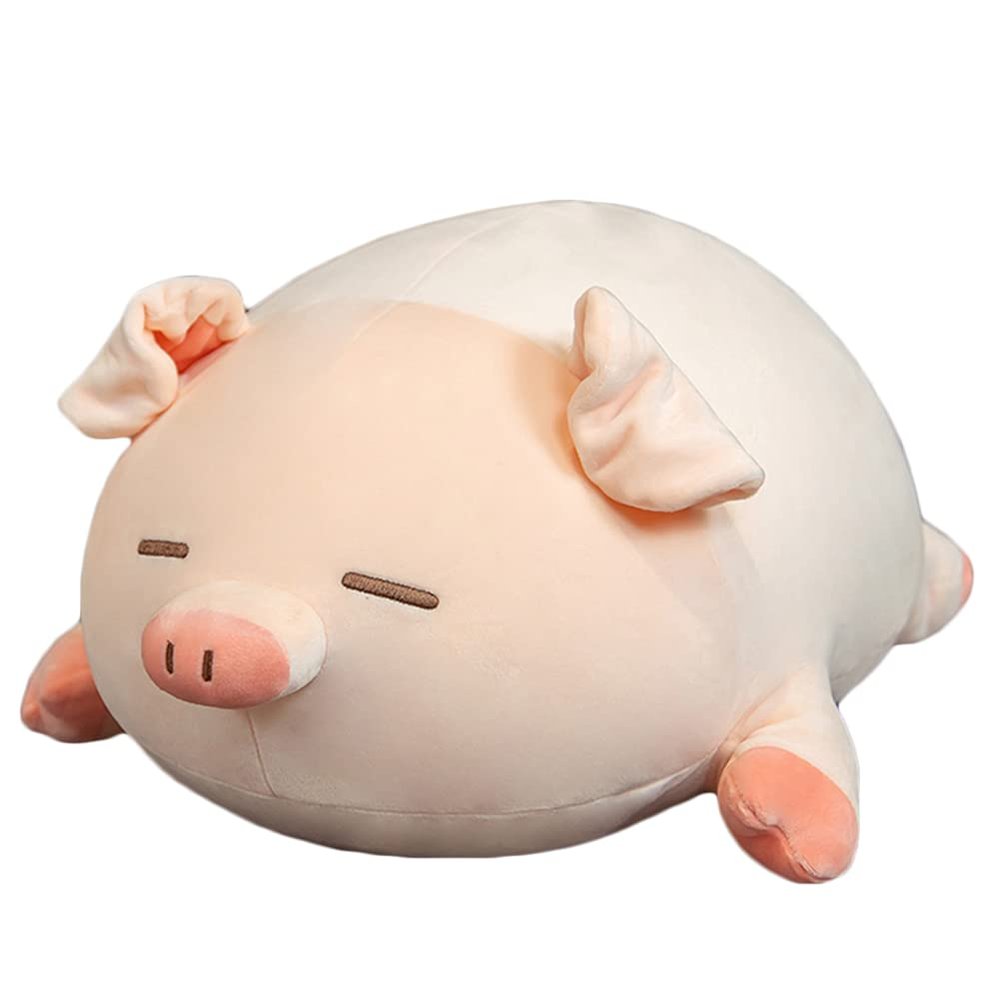 lannery Pig Stuffed Animal Hugging Pillow, Soft Fat Pig Plush Toy Gifts for Kids, Valentine, Christmas (Sleeping Eyes, 19.7")
