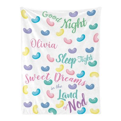 Yeshop Sweet Candy Dreams Personalized Receiving Baby Blankets for Girls Boys Kids with Name,Customized Swaddle Blankets Gift for Newborn Crib Infants 30x40 Inches