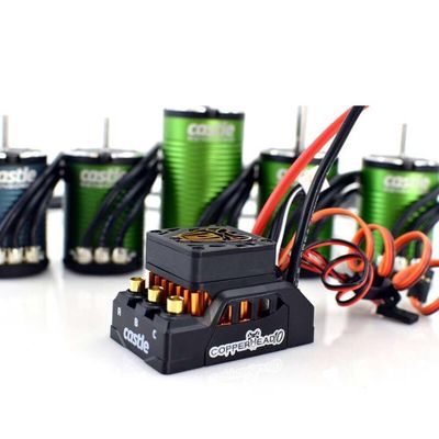 Castle Creations 1/10 Copperhead 1406-7700Kv Sensored Brushless ESC/Motor Combo, CSE10016604, Black, Green