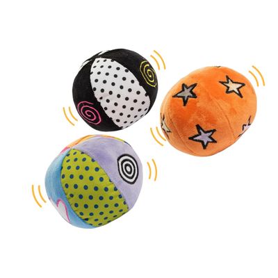 Baby Toys Sensory Set - 3 Balls with Carrying Case, O Ball Shapes, Various Sounds & Textures, High Contrast Colors, Practice Grasping, Montessori Toy for Gross Motor Development, Baby Toys 0-6 Months
