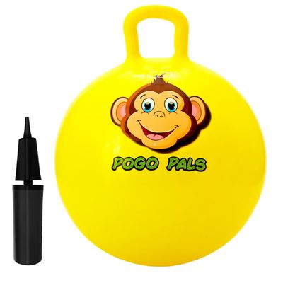 Flybar Hopper Ball for Kids, Inflatable Bouncy Ride-On Ball w/Handle for Indoor & Outdoor Active Play, Includes Pump, Jump Ball Toy for Boys & Girls, Supports Up to 185 lbs, Ages 6+, 22-Inch, Medium