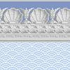 Itsy Bitsy Mini - Blue Jolie Shell with Border - Dollhouse Wallpaper 1:12 Scale - Peel and Stick 12" x 18" Self-Adhesive view 1