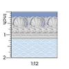 Itsy Bitsy Mini - Blue Jolie Shell with Border - Dollhouse Wallpaper 1:12 Scale - Peel and Stick 12" x 18" Self-Adhesive view 2